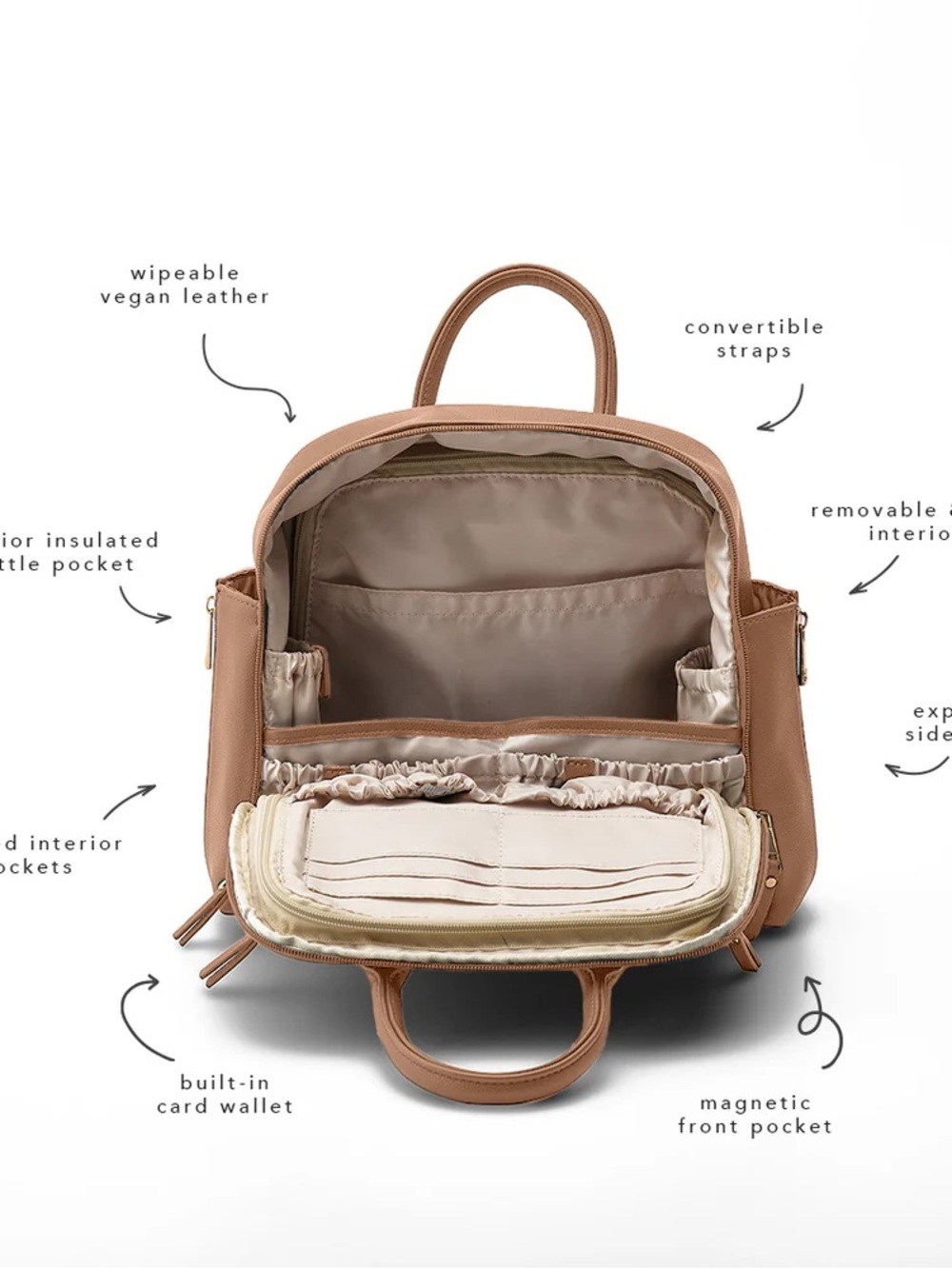 ayla & co Tan Baby Bag Backpack Tote - Picture 5 of 5